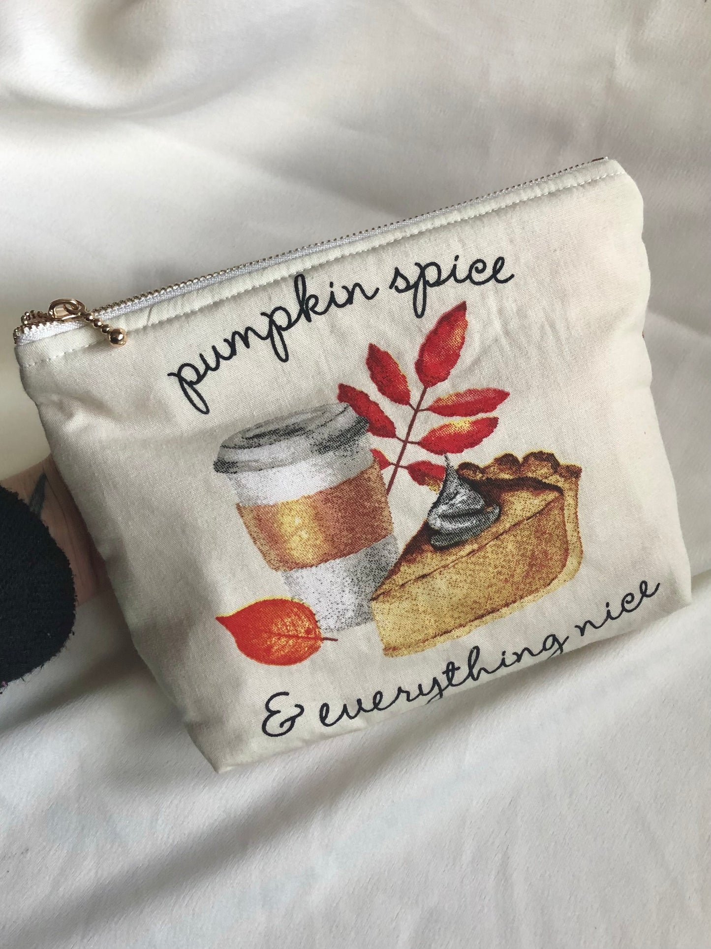 Pumpkin Spice zipped pouch/make up bag