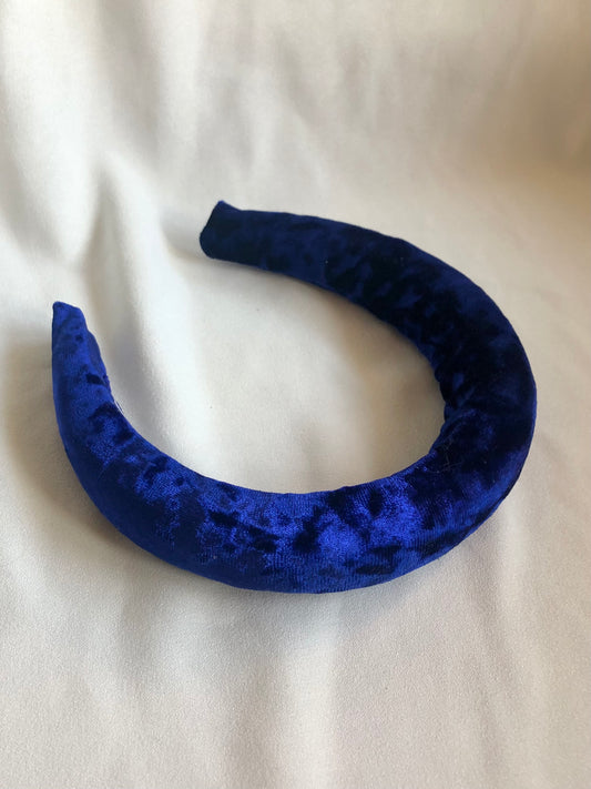 Royal Blue Velvet Chunky Padded Headband