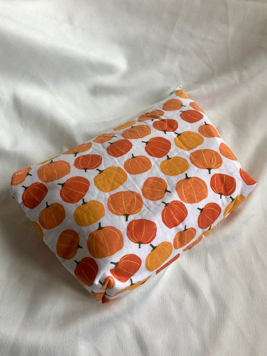 Pumpkin patch zipped pouch/make up bag