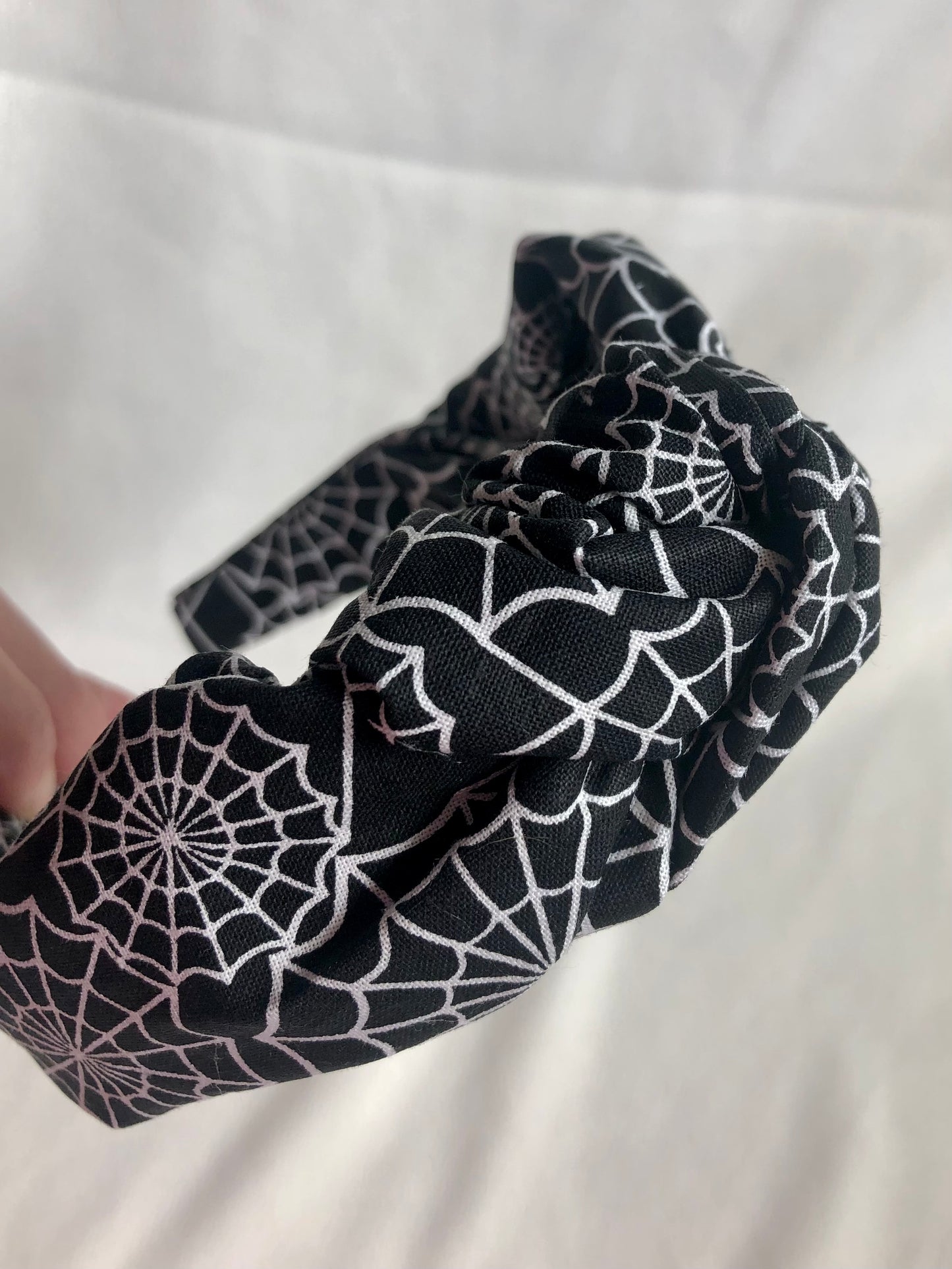 Black and White Spiderwebs Headband - choose style