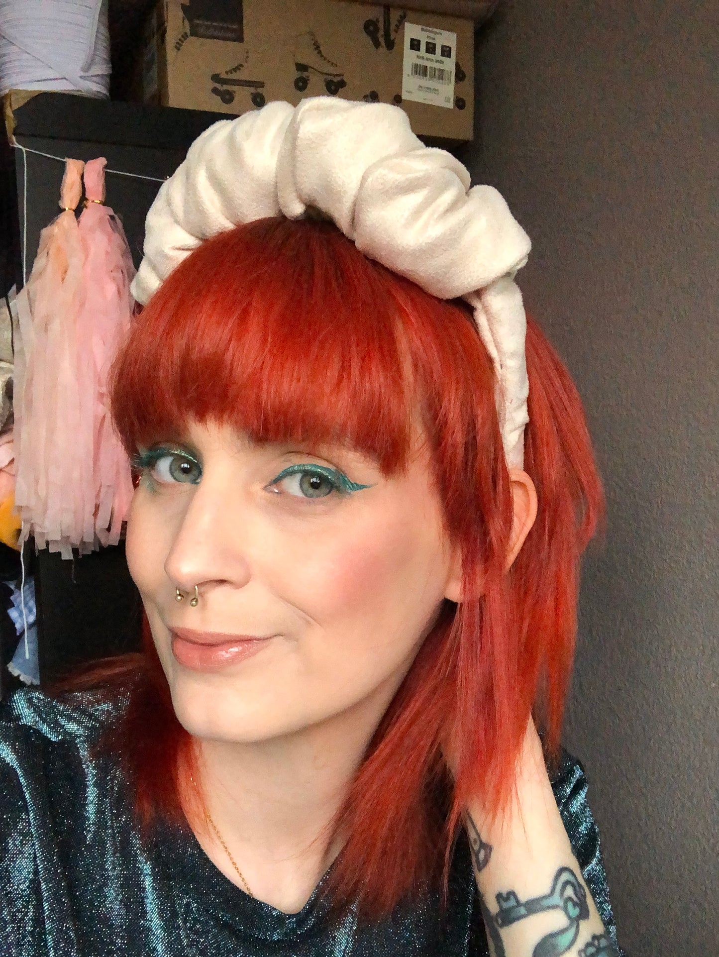 Faux suede large scrunchie headband - choose colour