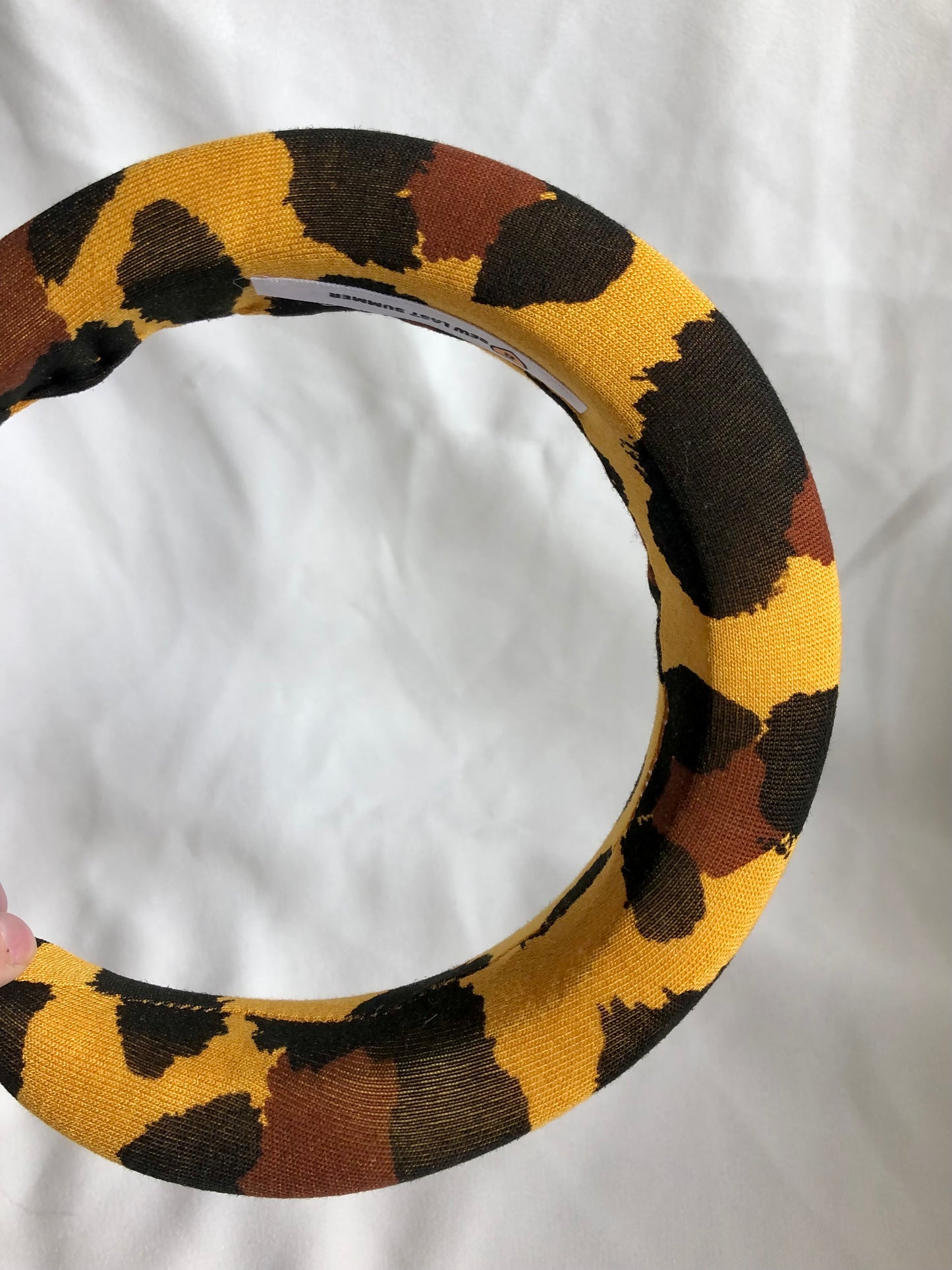 Mustard Large Leopard Print Chunky Padded Headband