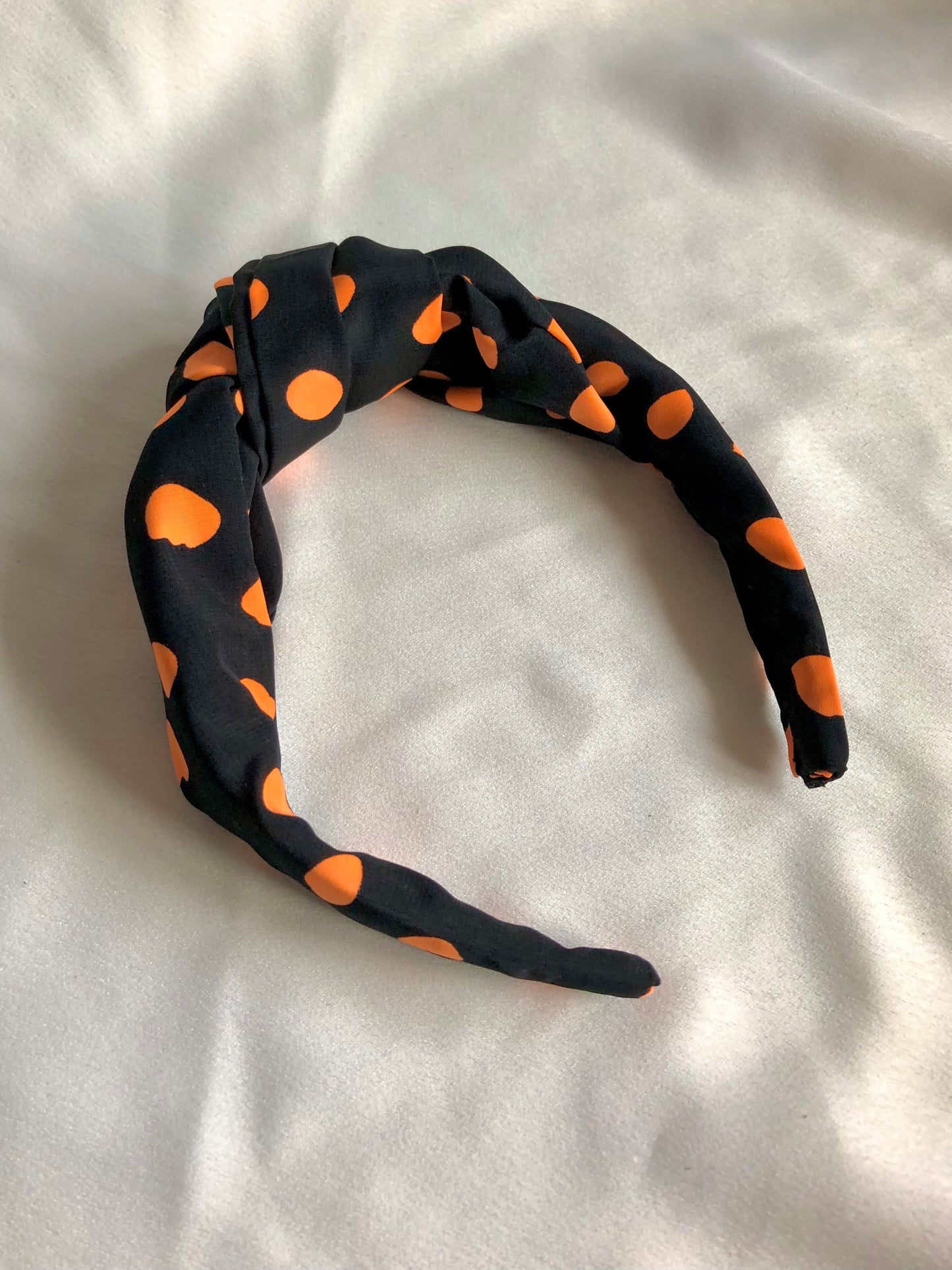 Orange and Black Spotty Headband - choose style