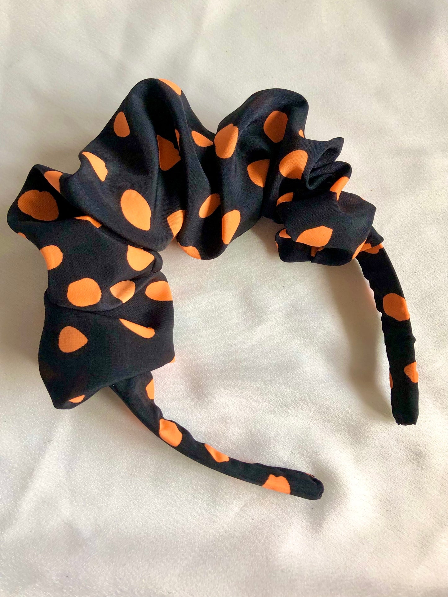 Orange and Black Spotty Headband - choose style