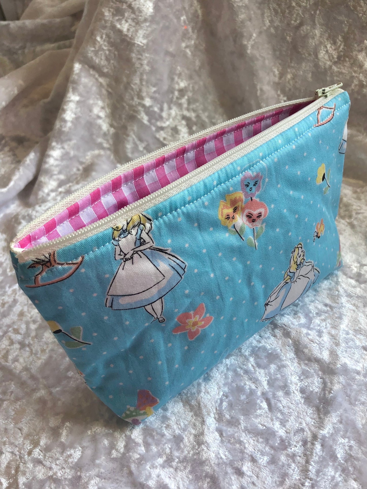 Pink Alice zipped pouch/make up bag