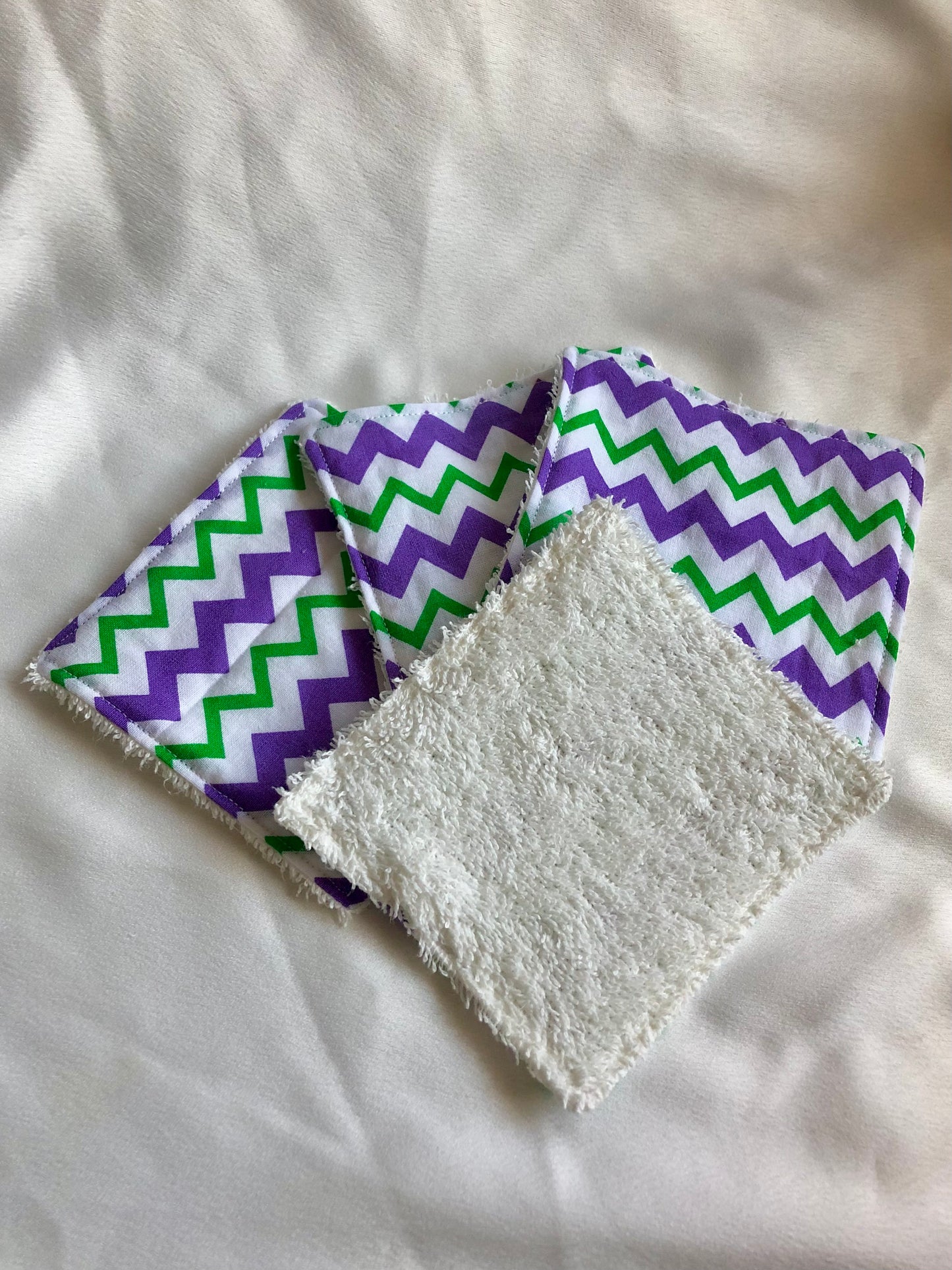 Green and Purple Zig Zag Reusable Wipes