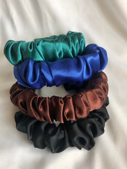Satin Scrunch, Knot or Stretch Headband - choose size and colour