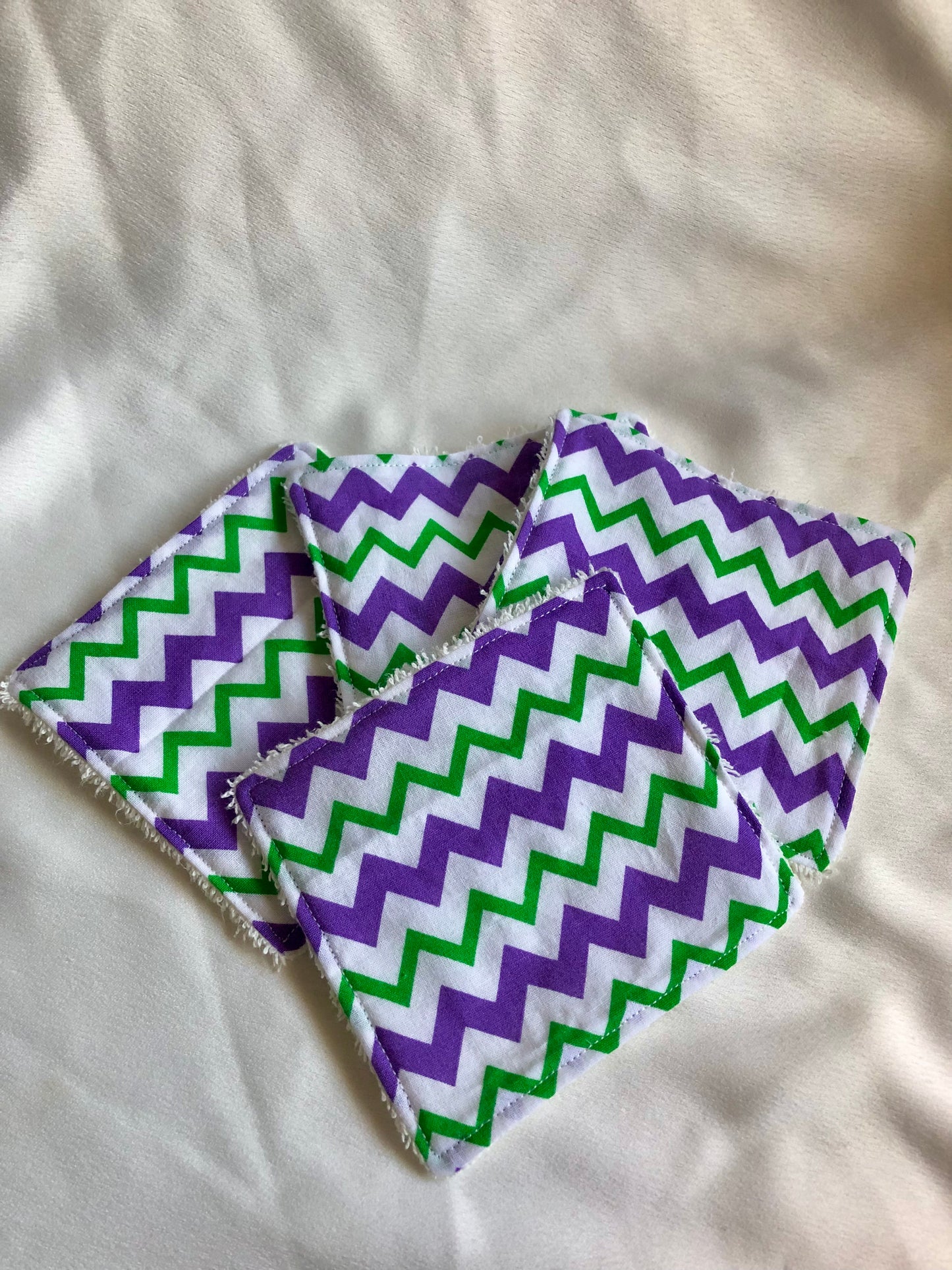 Green and Purple Zig Zag Reusable Wipes
