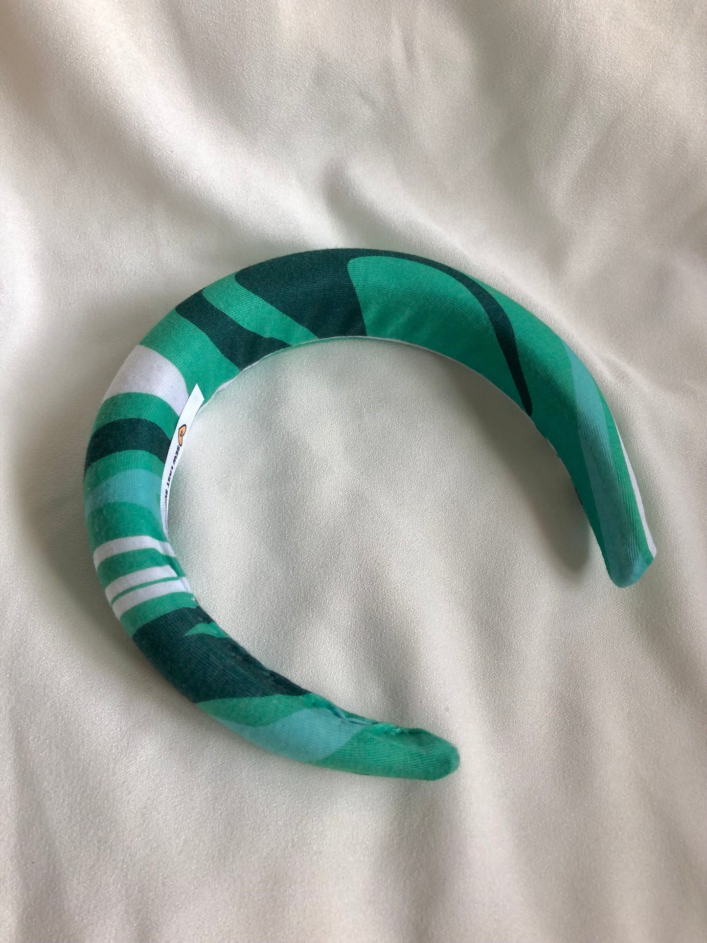 Green Swirly Chunky Padded Headband
