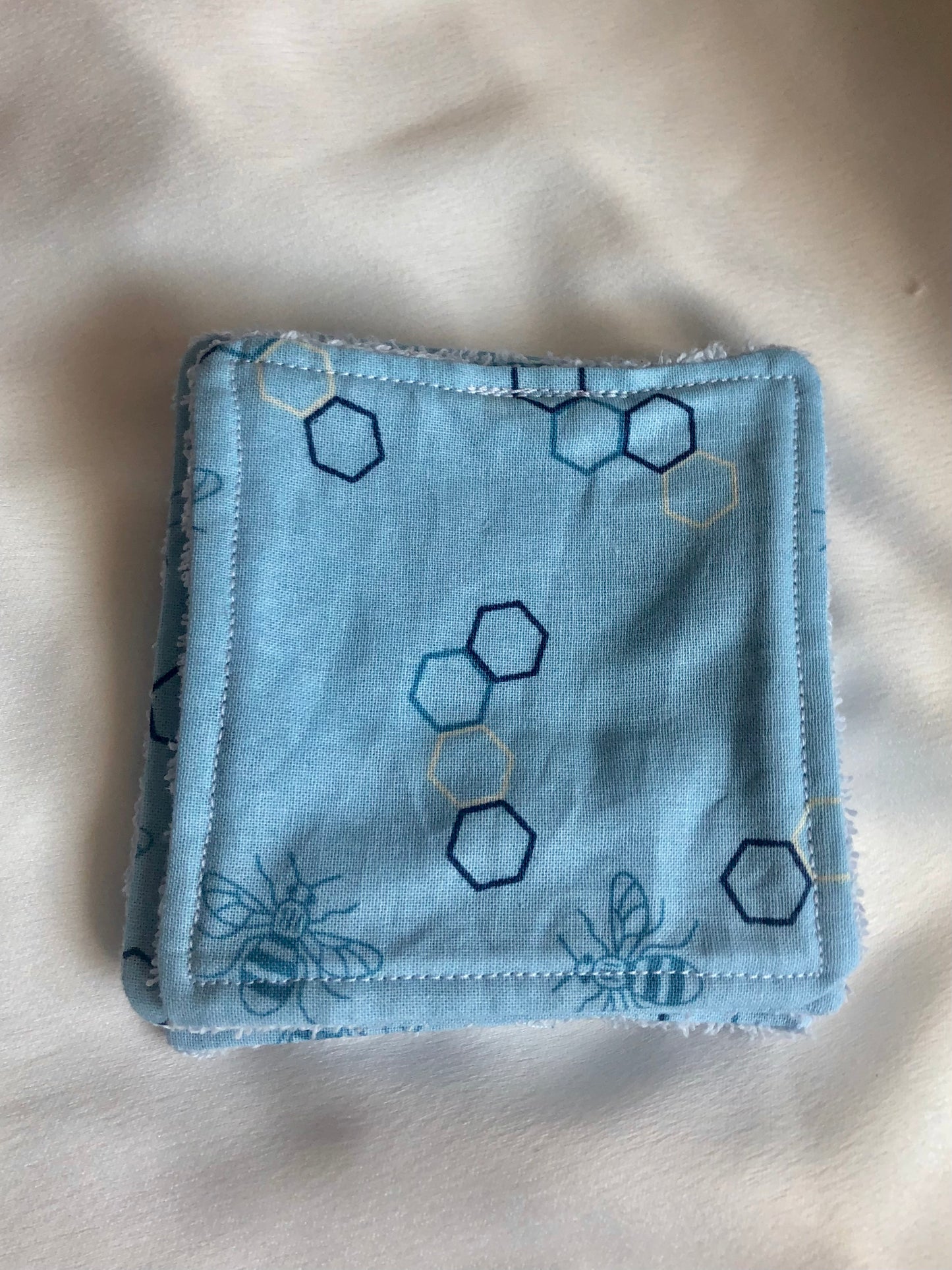 Blue Bees Print Reusable Wipes