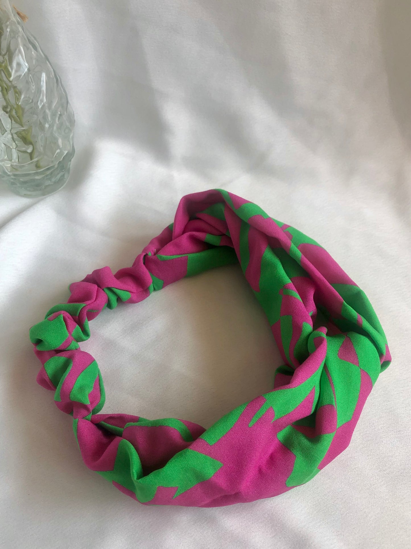 Tutti Frutti Green and Pink Abstract Print Stretch Headband