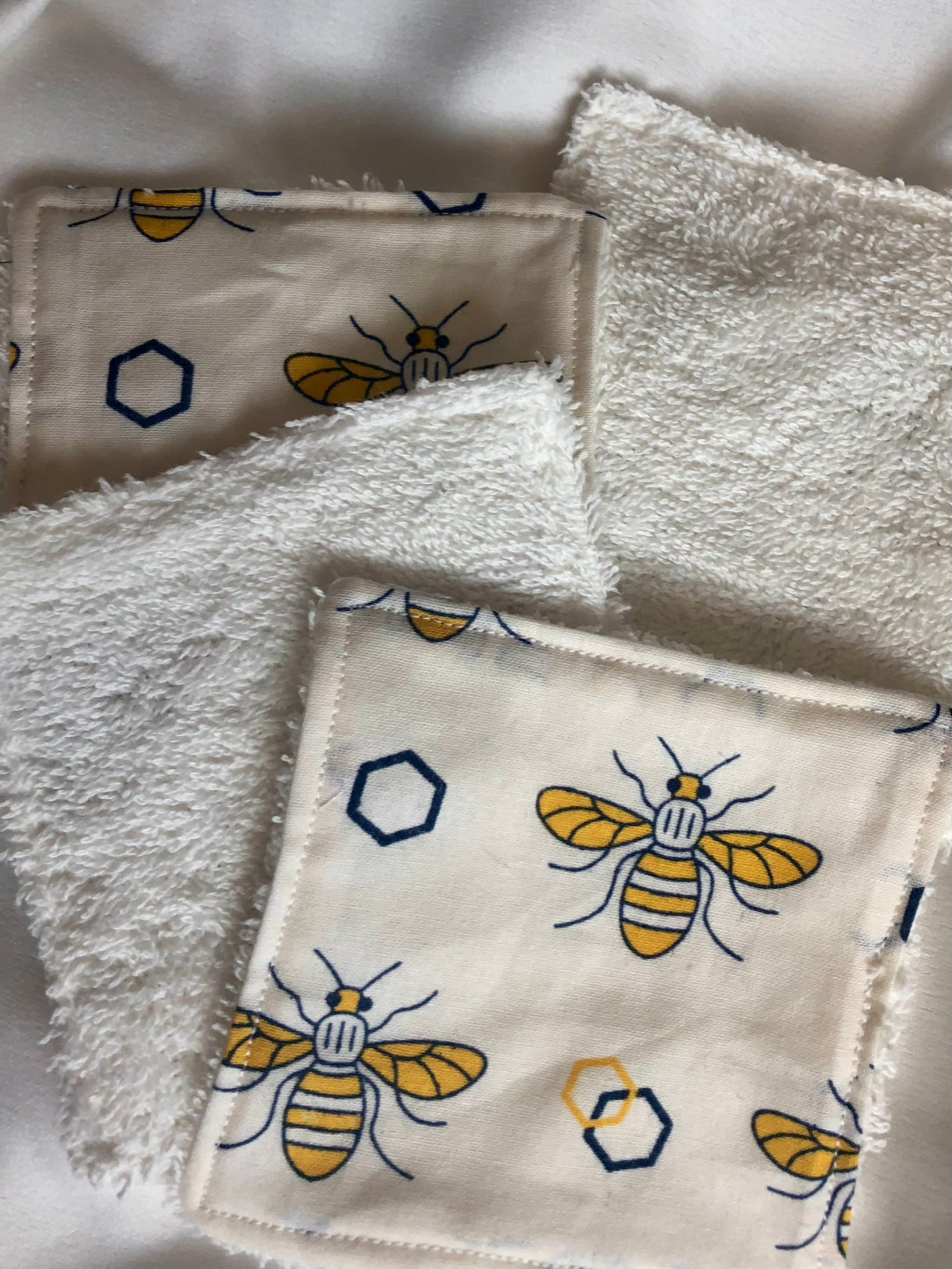 Cream Bees Print Reusable Wipes
