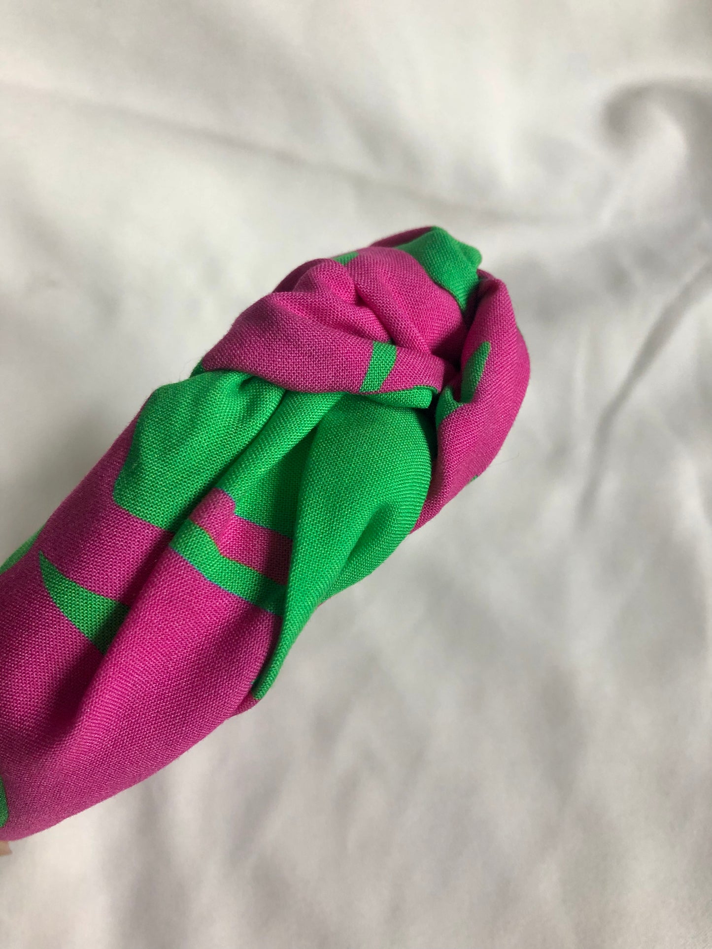 Tutti Frutti Pink and Green Abstract Print headband - choose style