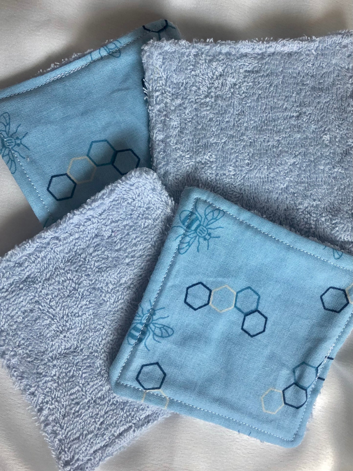 Blue Bees Print Reusable Wipes