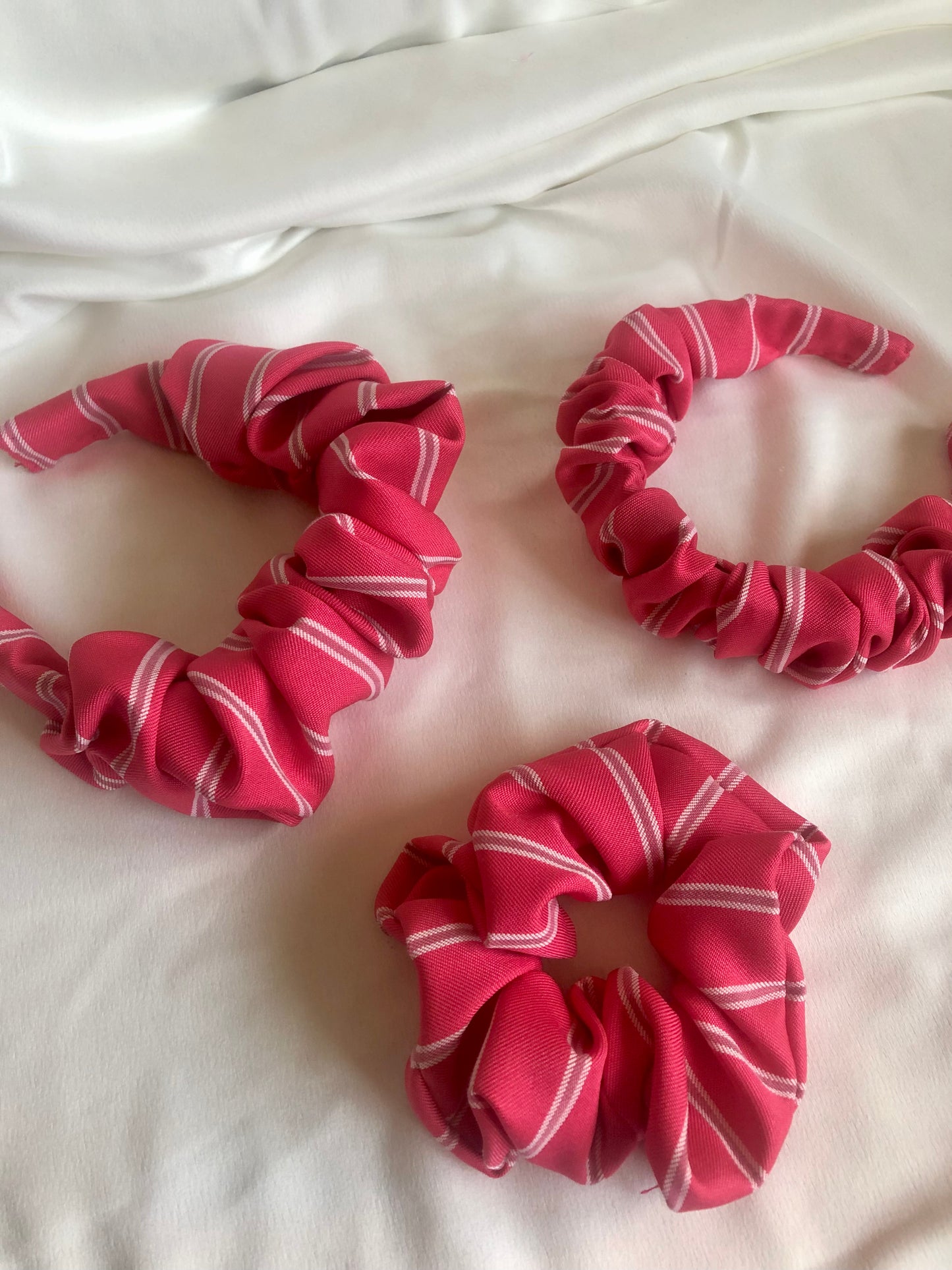 Paloma Pink Stripe Scrunchie - choose size