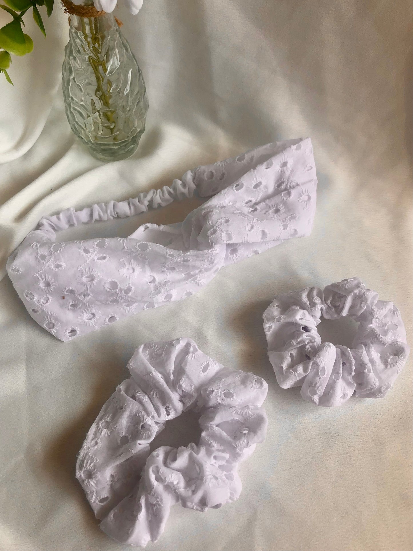 Ginny White Broderie Anglaise Cotton headband - choose style