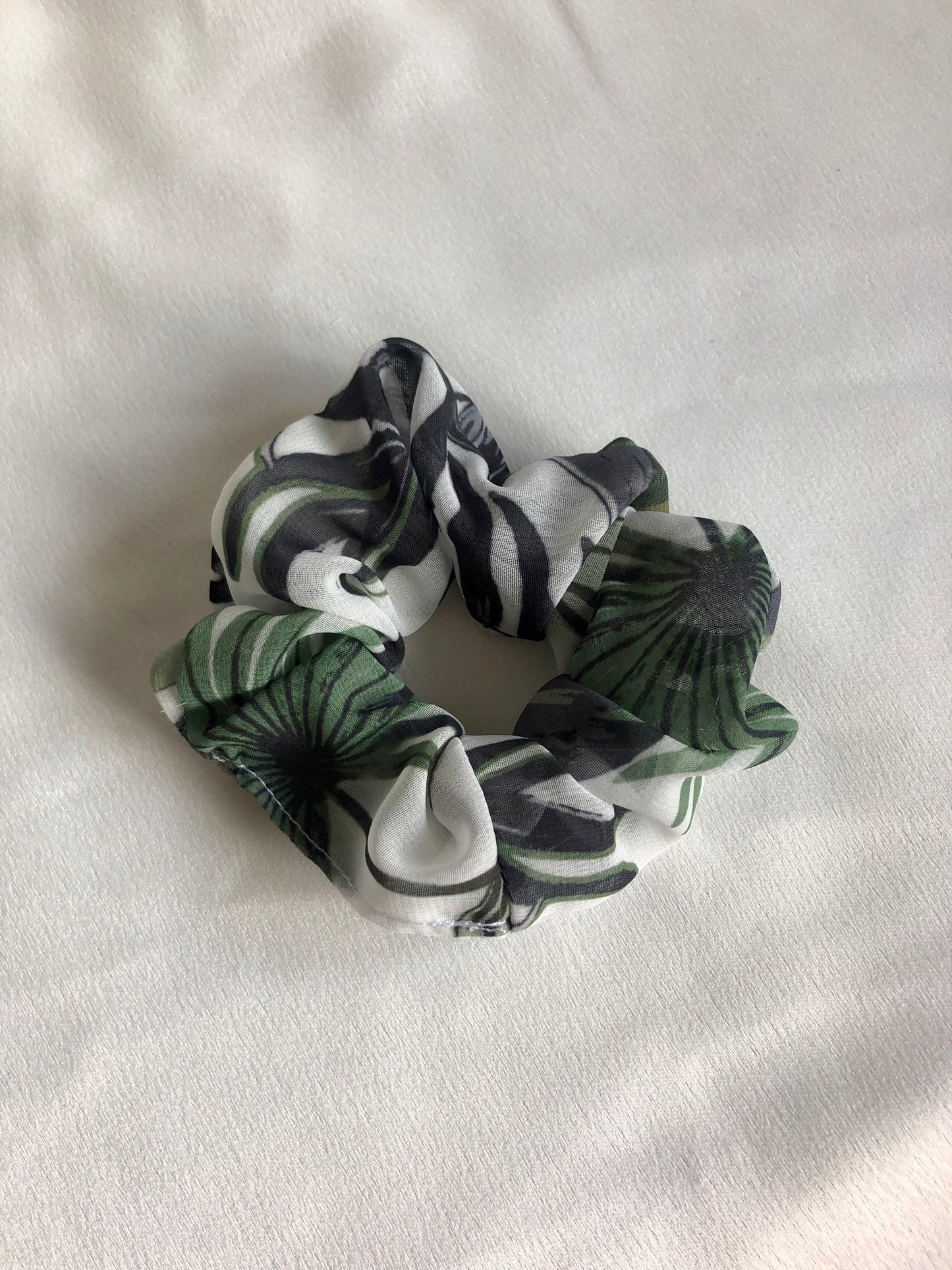 Mojito Palm Print Chiffon Scrunchie - choose size
