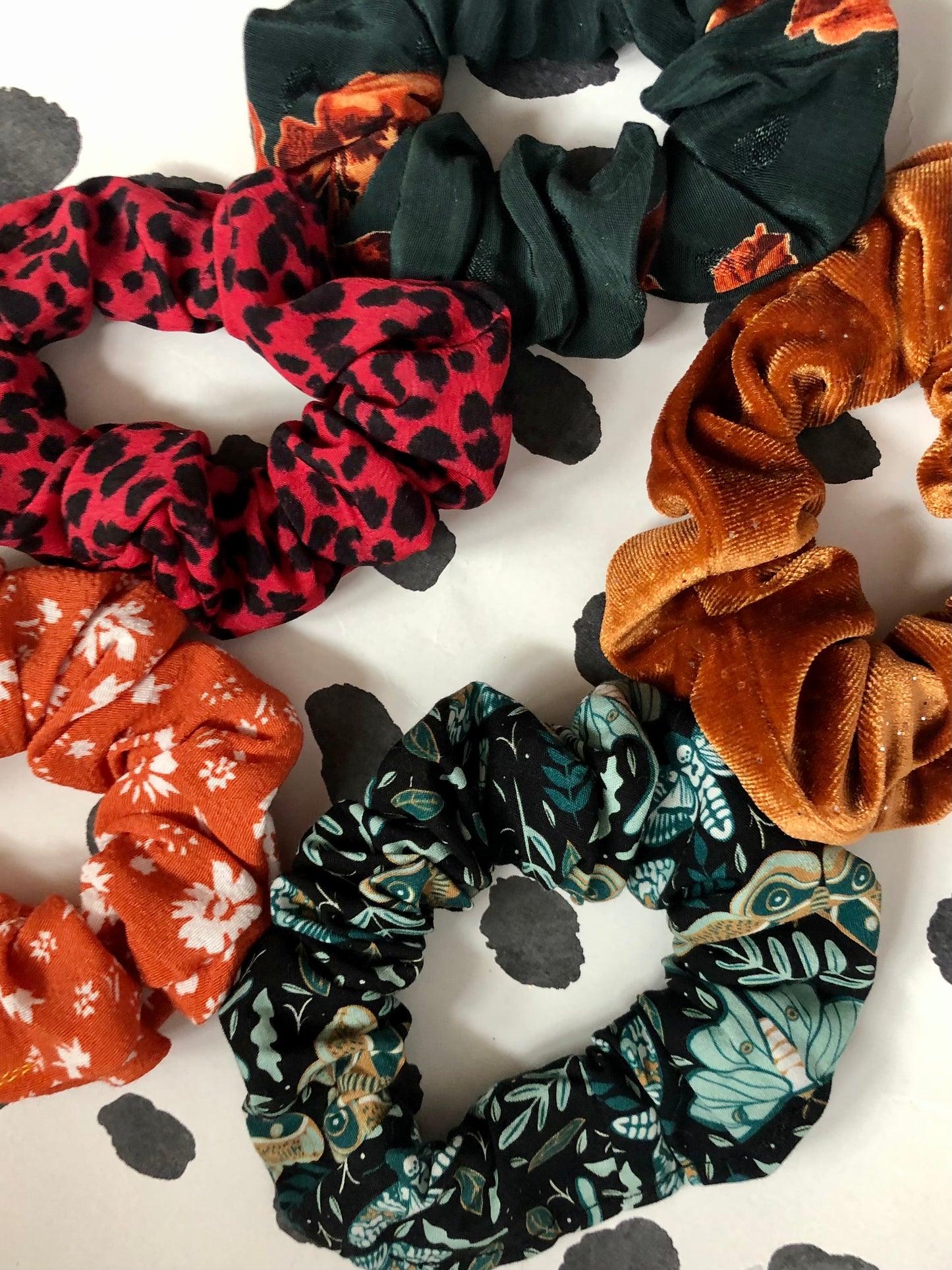 Autumn Forest Scrunchies - choose sizes - deadstock