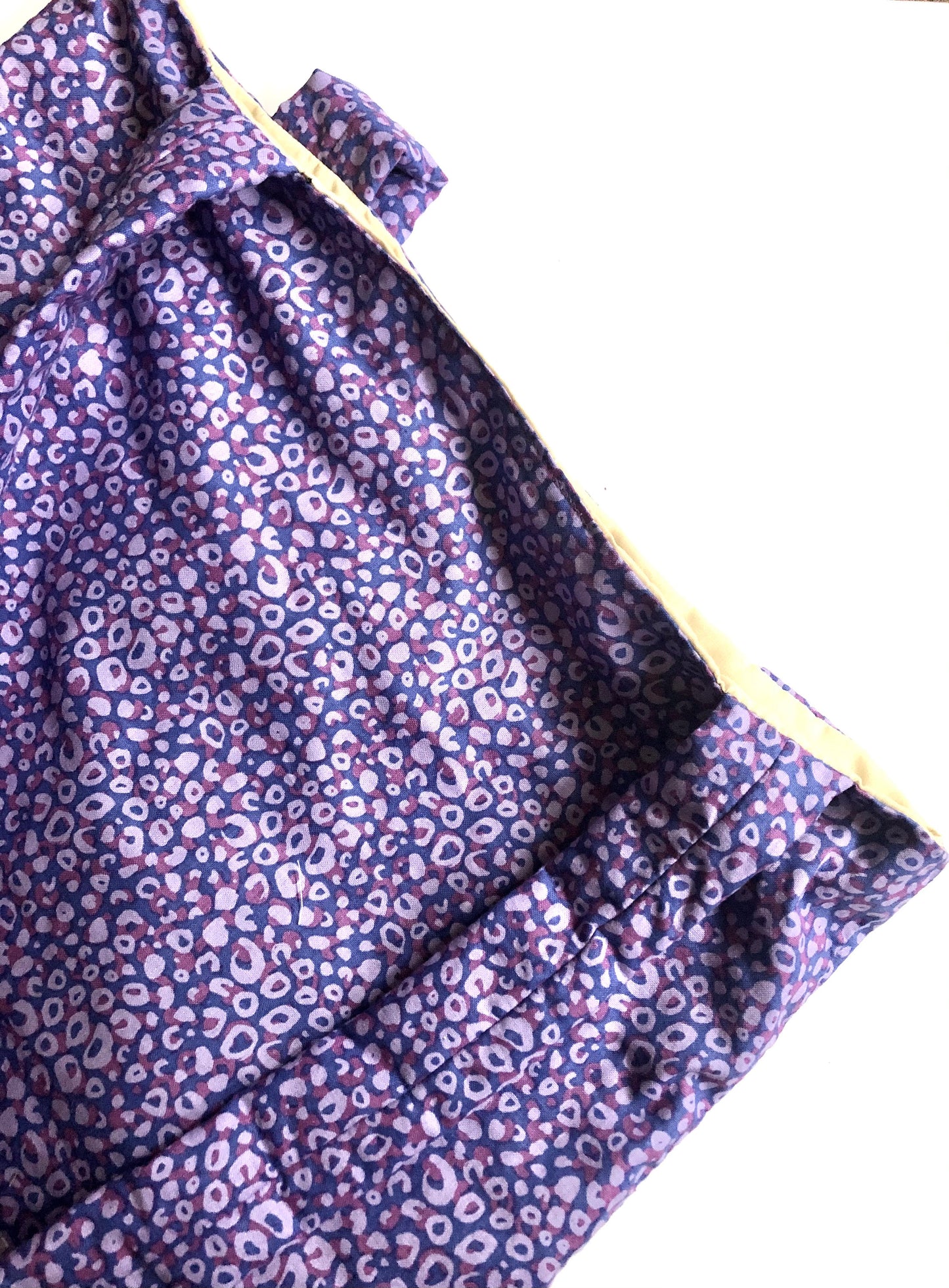 Large Tote Bag, zero waste gifts, Purple Leopard Print Bag