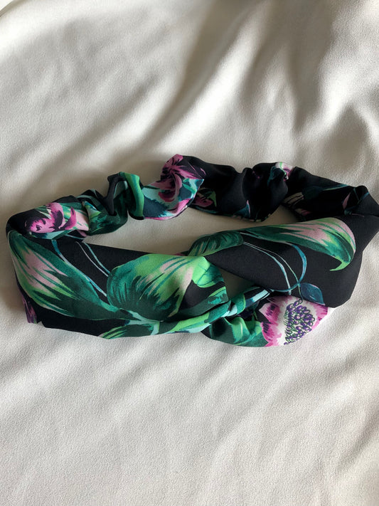 Lily mixed print Stretch Headband - choice of colour - deadstock