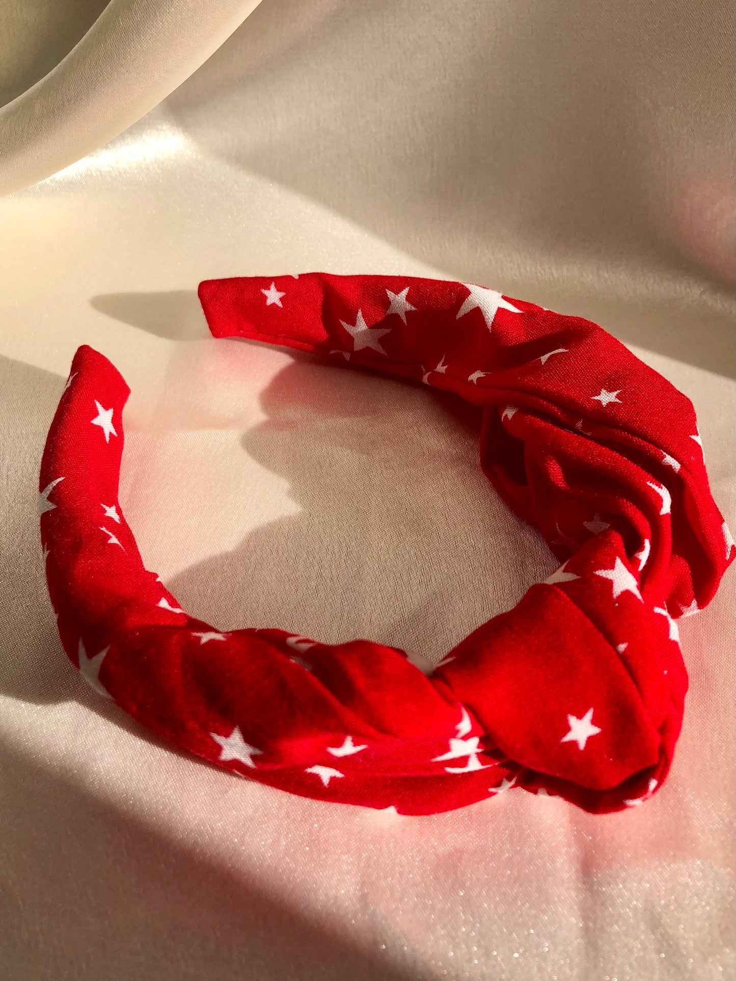 Red with White Stars Print Scrunchie - choose size