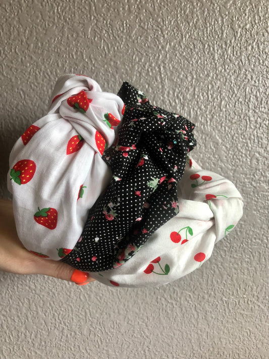 Fruity Hair Band - cherries or strawberries - choose style