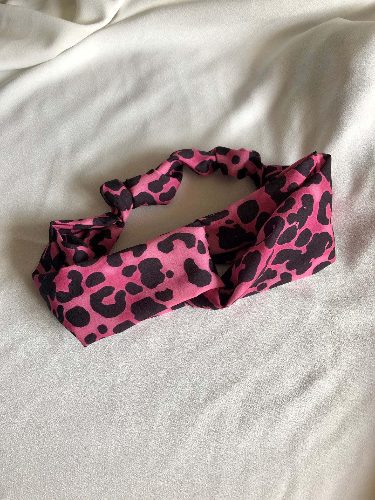 Pink Leopard Print Stretch Headband