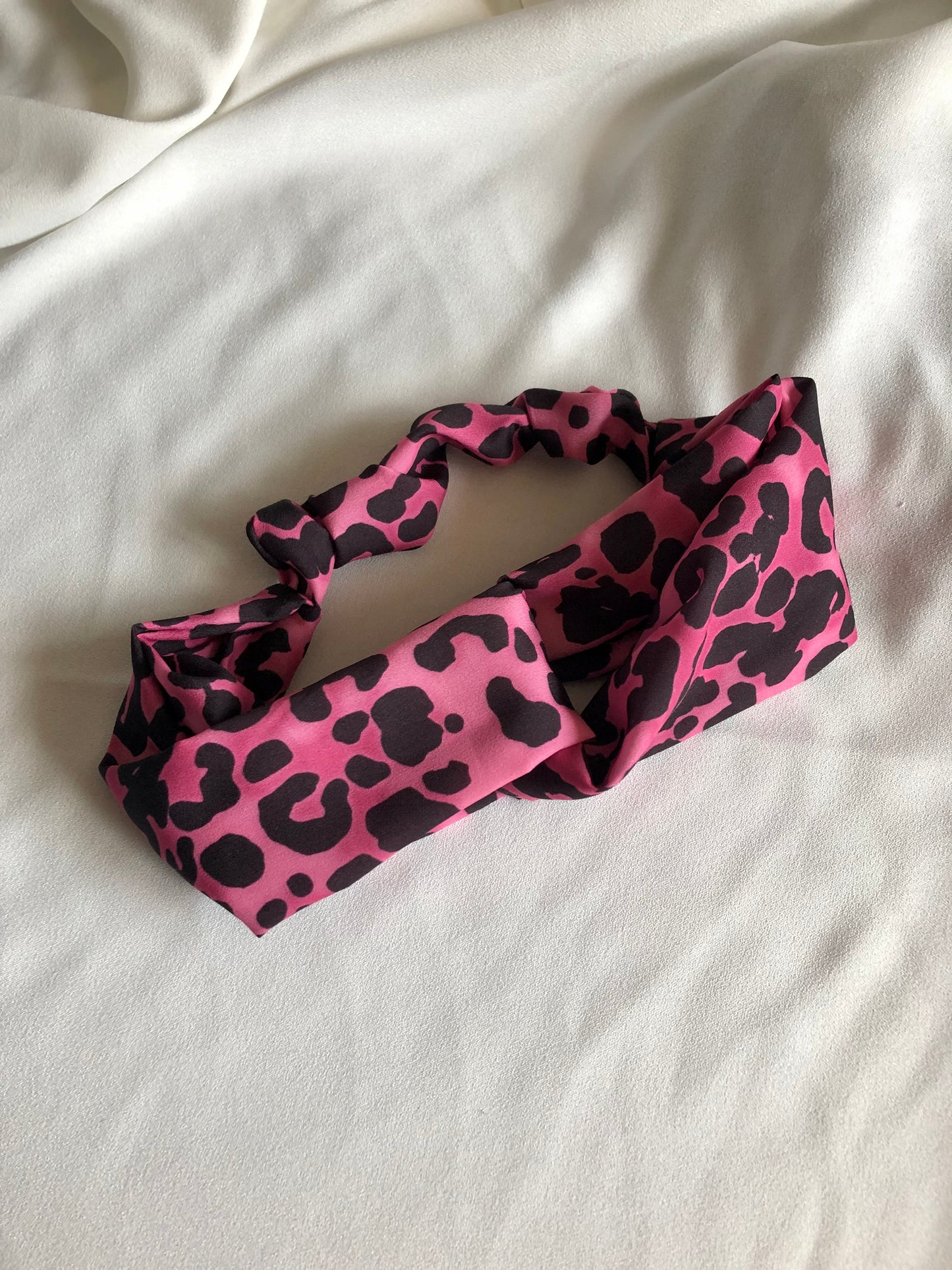 Pink Leopard Print Stretch Headband