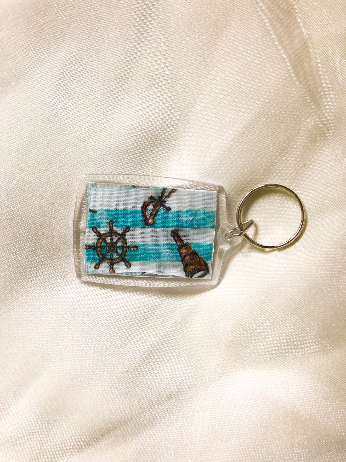 Rectangle Keyring - Pirate 2 - Upcycled - Duo Design