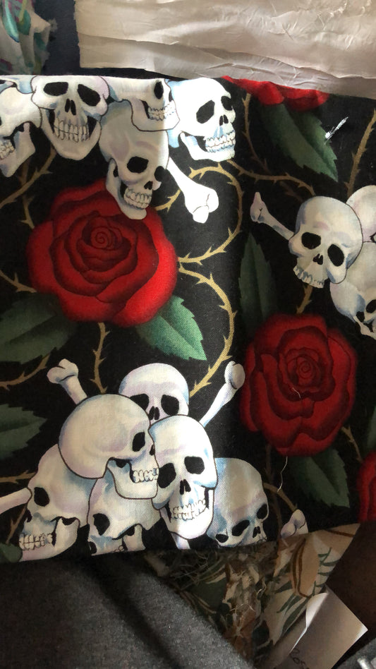 Skull and Roses Print Reusable Wipes