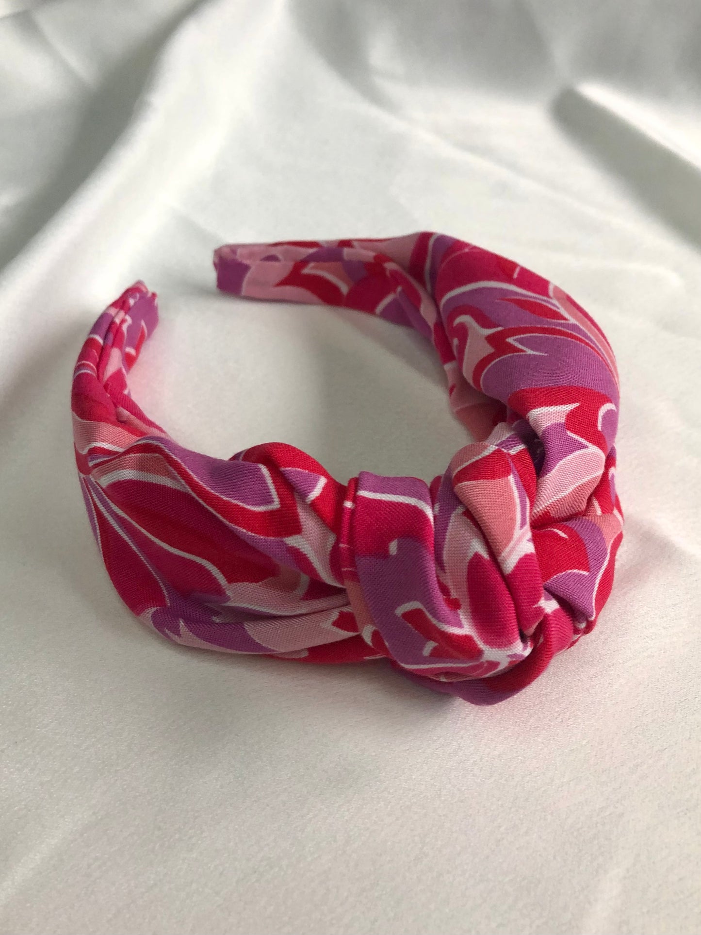 Josie pink & red swirl Hair Band - deadstock