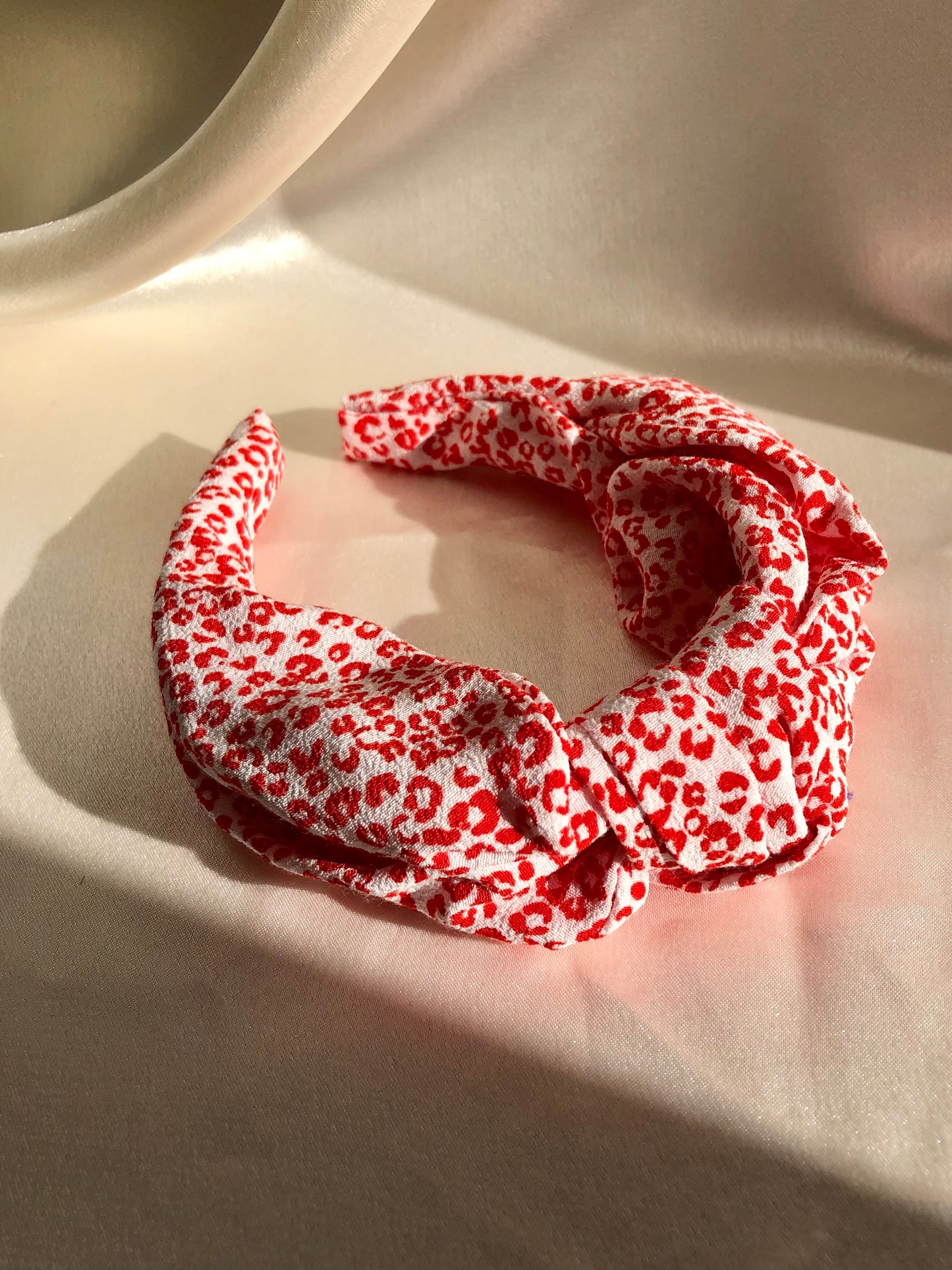 Red with White Leopard Print Hair Band - choose style