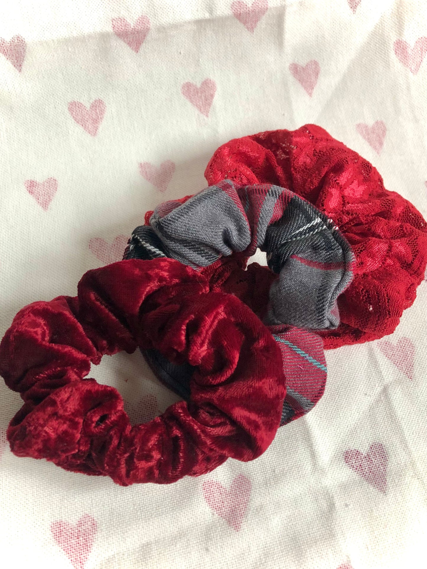 Ruby Tartan Scrunchie - two sizes