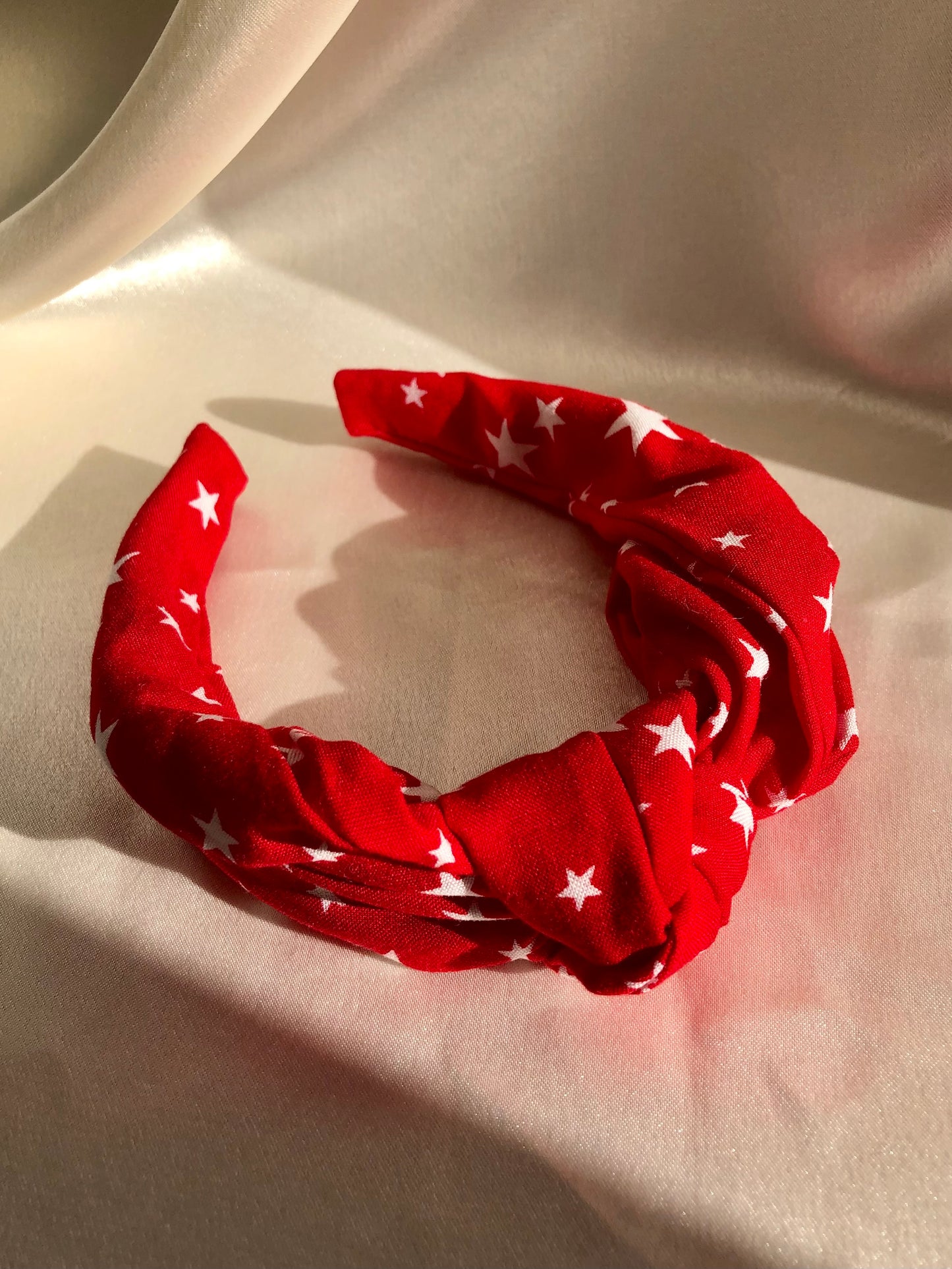 Red with White Stars Hair Band - choose style
